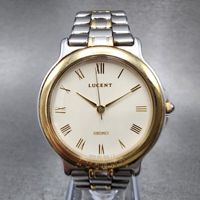時計 SEIKO. LUCENT Seiko Lucent Watch Men 31mm White Dial Two Tone 5e21-6b70 New