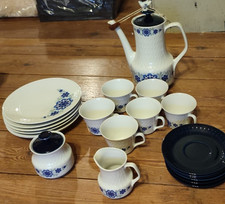 Wunderschönes Kaffeeservice Mitterteich Bavaria – 70er Jahre Retro – Blau-Weiß –