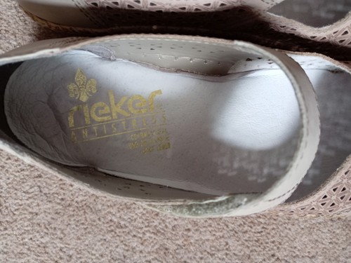 Rieker Beige Leather Mary Jane Comfort Shoes Size UK 6 EU 39. Hardly Worn. - Picture 13 of 14
