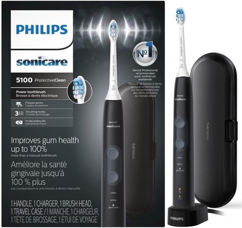 Philips Sonicare ProtectiveClean 5100 Electric Toothbrush HX6850/60 Black Case - 第 1/6 張圖片