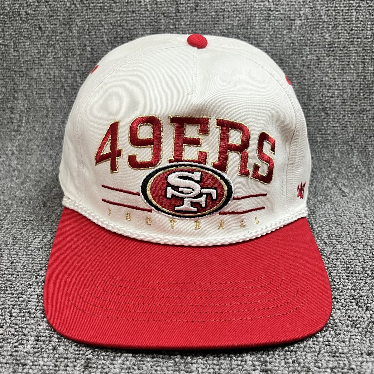 '47 Brand 49ers Hitch Rope Snapback Hat Cream Red NFL OSFM New