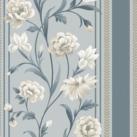 Belgravia Raya Floral Tapete Moderne Paneeloptik Blau Creme 758 Neu Waschbar