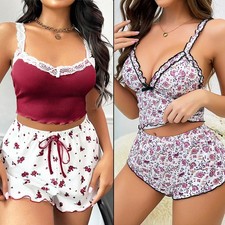 Women-Sexy-Lingerie-Lace-Pajamas-Camisole-Babydoll-Cami-Tops-Nightwear-Sleepwear