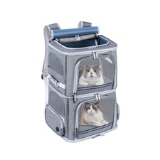Double Cat Carrier for 2 Cats,Dog Backpack Carrier for Medium Dogs,Double Com...