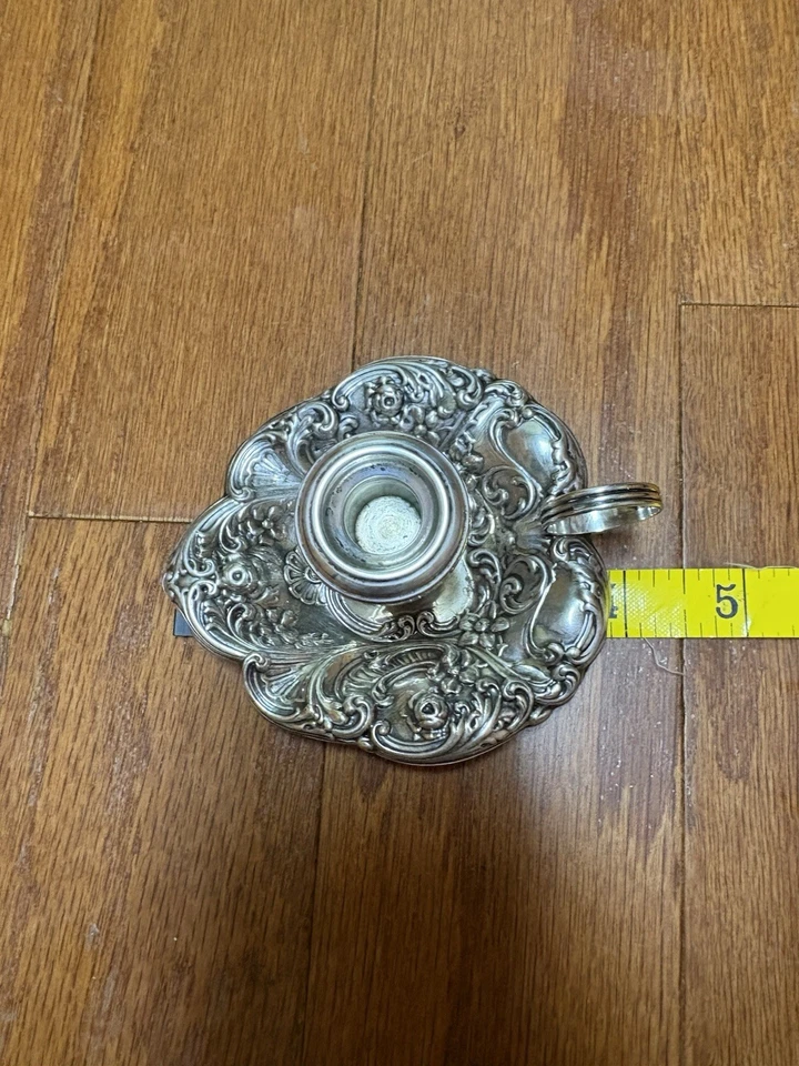 Varilla de cámara Gorham de plata esterlina floral repousse # 324 Foto 3 de 4