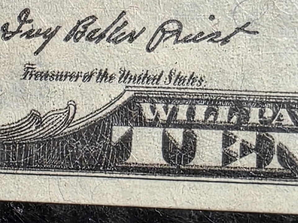 1950A $10 Federal Reserve Note - PMG 53EPQ - Double Print Error - Image 4 of 4