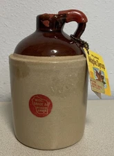 Stoneware Brown Maple Syrup Jug 6" Reynolds Sugar Bush VTG Wisconsin Pint