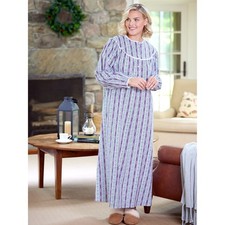 Lanz Classic Tyrolean Cotton Flannel Nightgown, 54 Inch