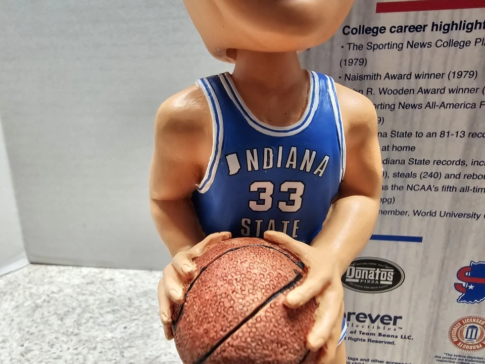 Larry Bird Indiana State NCAA Forever Collectibles FOCO #'d Bobblehead Nuevo en caja Foto 4 de 4