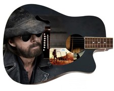 Brooks & Dunn Ronnie Signed Custom Graphics Photo Guitar ACOA