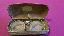 Antique Brass Wire Eye Glasses And Case - Early 1900  s Spectacles
