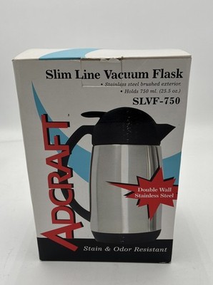 Adcraft Unisex Slim Line Vacuum Flask Stainless Steel Double Wall SLVF750 25.5oz