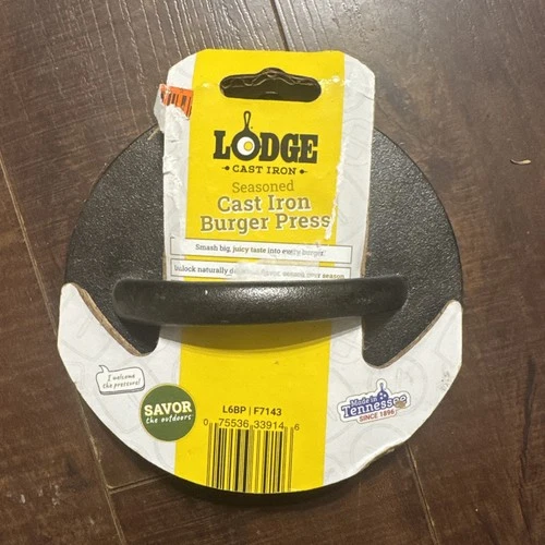 Lodge Cast Iron 6.25" Seasoned Burger Press, L6BP 