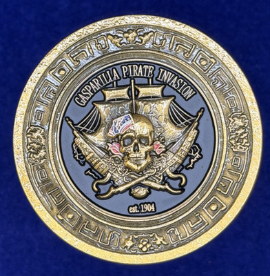  Sought After Gasparilla Invasion Tampa Police (TPD) Challenge Coin (Gold)