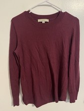 Loft Ann Taylor Sweater Burgundy Maroon Wool Blend Size Small