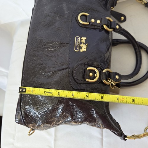 COACH Purple Patent Leather Madison Sabrina Satchel Convertible Strap - Picture 16 of 18