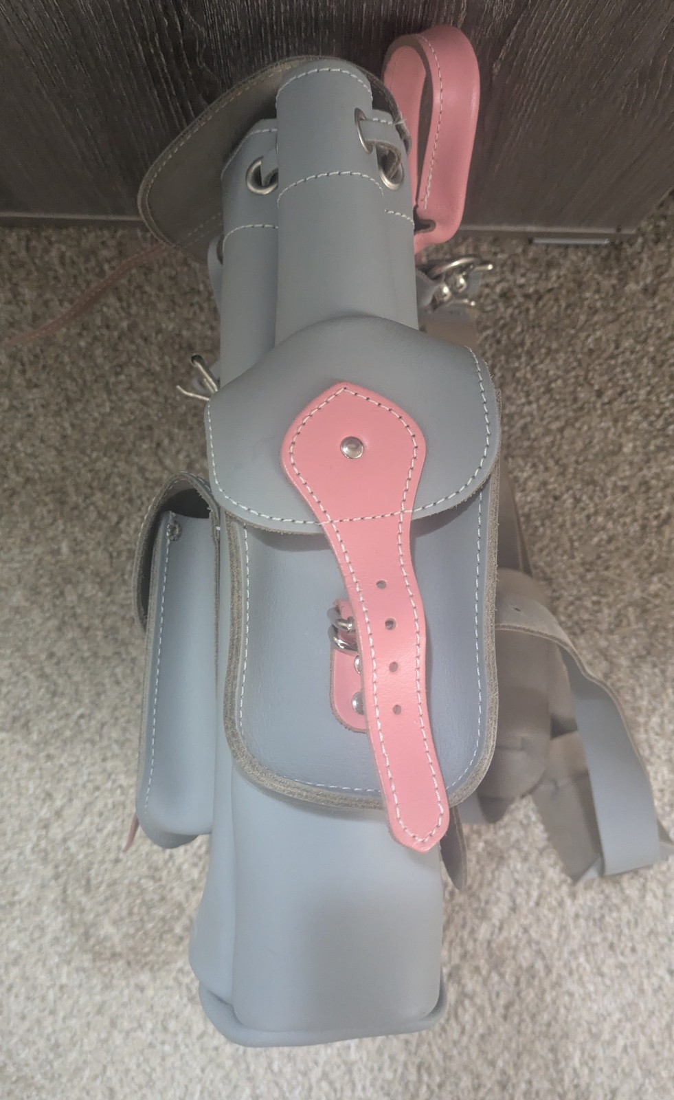 Backpack GRAFEA Gray with Pink straps - image 4
