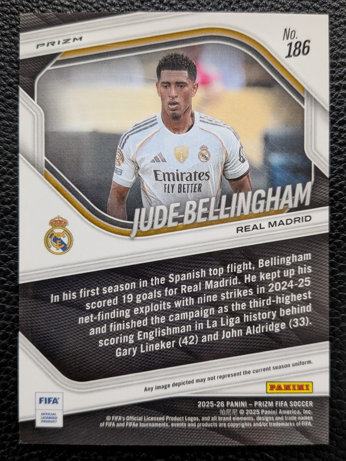2025 Panini Prizm FIFA Soccer Jude Bellingham Genesis SSP Case Hit Real Madrid view 2