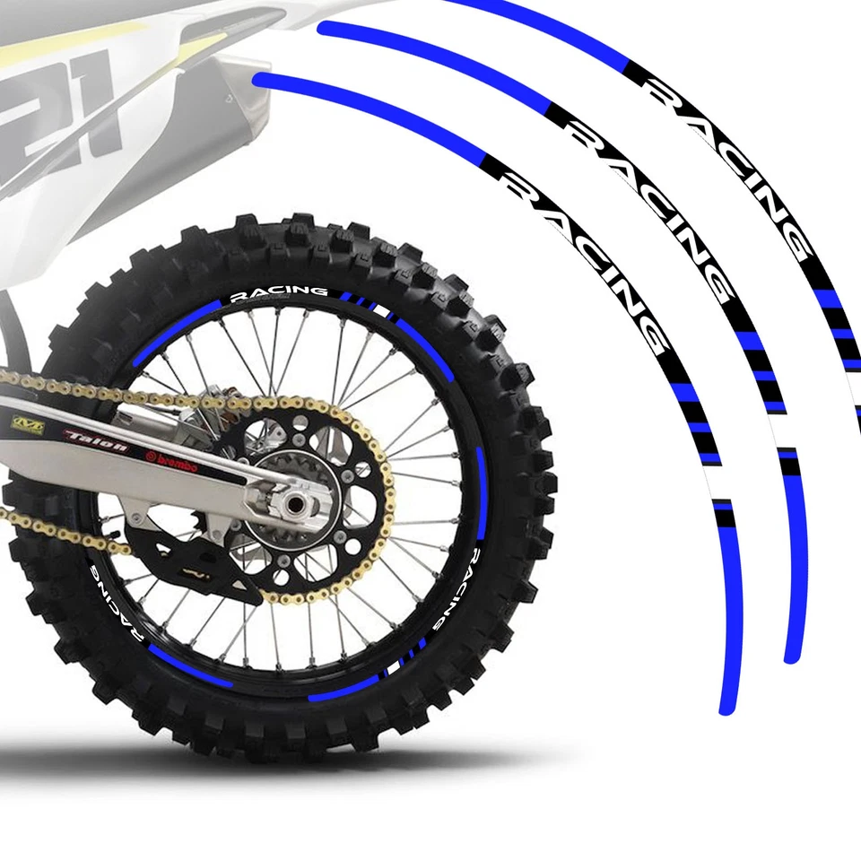 Azul 21 pulgadas. Calcomanía adhesiva de llanta de 18" para moto de cross P01 para Yamaha WR250R 18 19 20 21 22 Foto 4 de 4