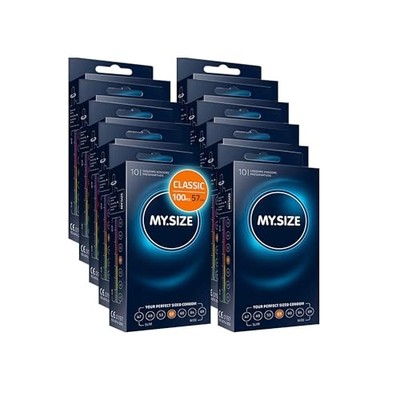MY.SIZE Classic Kondome Größe 4 I 57 mm Breite I 100 Stück Maxi Pack I Premium