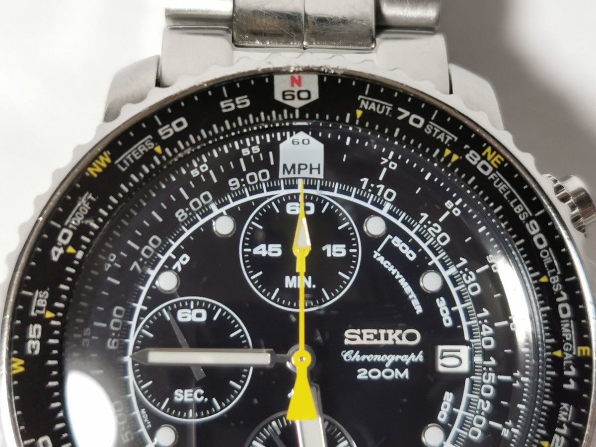Seiko Flightmaster SNA411P1 7T62-0EB0 Chronograph Date Quartz
