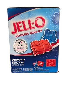 JELL-O Jigglers Mold Kit, 1 Holiday Mold Tray 4th Of July American Flag,  Stars