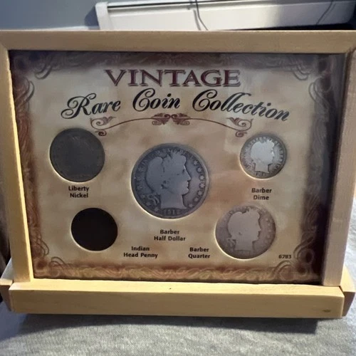 SASA 1904 BARBER HALF DOLLAR Quarter Dime Indian V Buckle Type Set