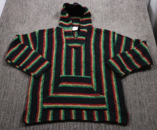 Mr. Baja Mexican Jerga Drug Rug Hoodie Striped Hippie Skater Outdoor Adult XL