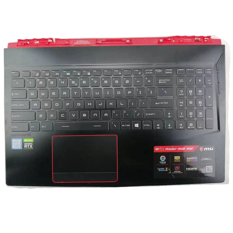 MS-16P7 FOR MSI GE63 8SJ 8SI Black C Shell Upper Palmrest Keyboard Touchpad - Изображение 2 из 4