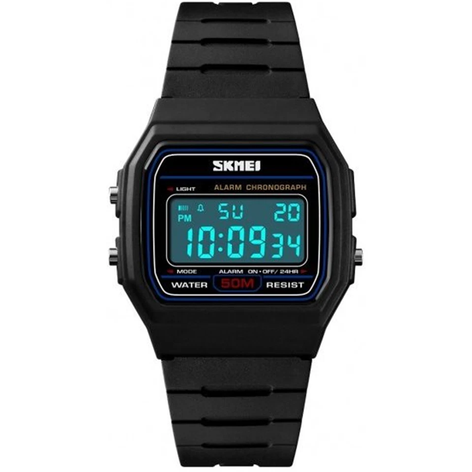 Skmei 1412 Digital Watch Casio Classic Style 50M Waterproof Alarm Retro Mens  - image 3 of 4