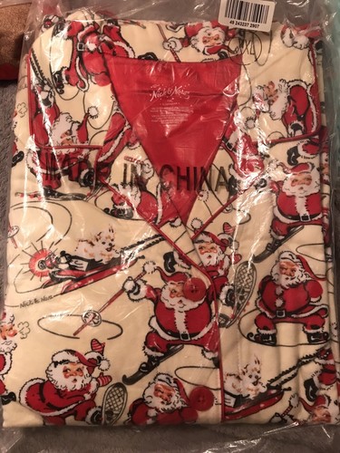 New Nick & Nora Vtg Christmas Santa Flannel Pajamas Set XXL - Picture 5 of 5