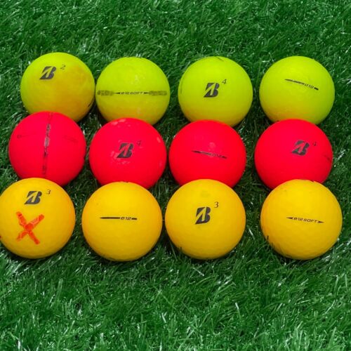 36 Matte Bridgestone Color Mix e12 Used Golf Balls - 2A Shag AA Hit-A-Way Balls - Picture 3 of 4