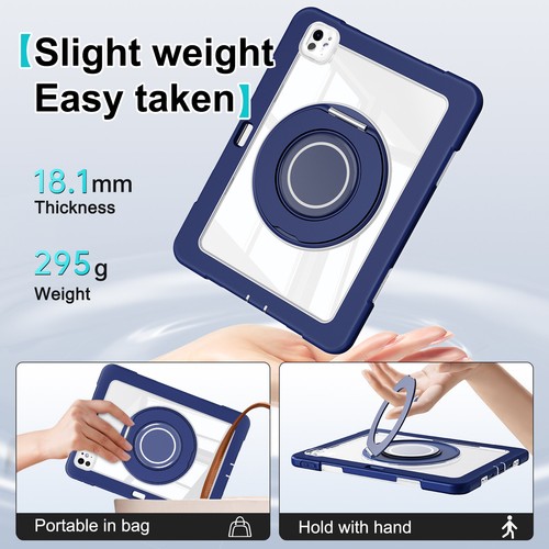 Klare robuste Ring Ständer stoßfeste Hülle für iPad Pro 11 2024/iPad 9./8./7. - Bild 46 von 55