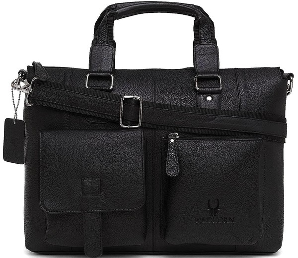 Echtleder Herren Tasche UmhäNgetasche Arbeitstasche Bag Schultertasche 15 Zoll-image