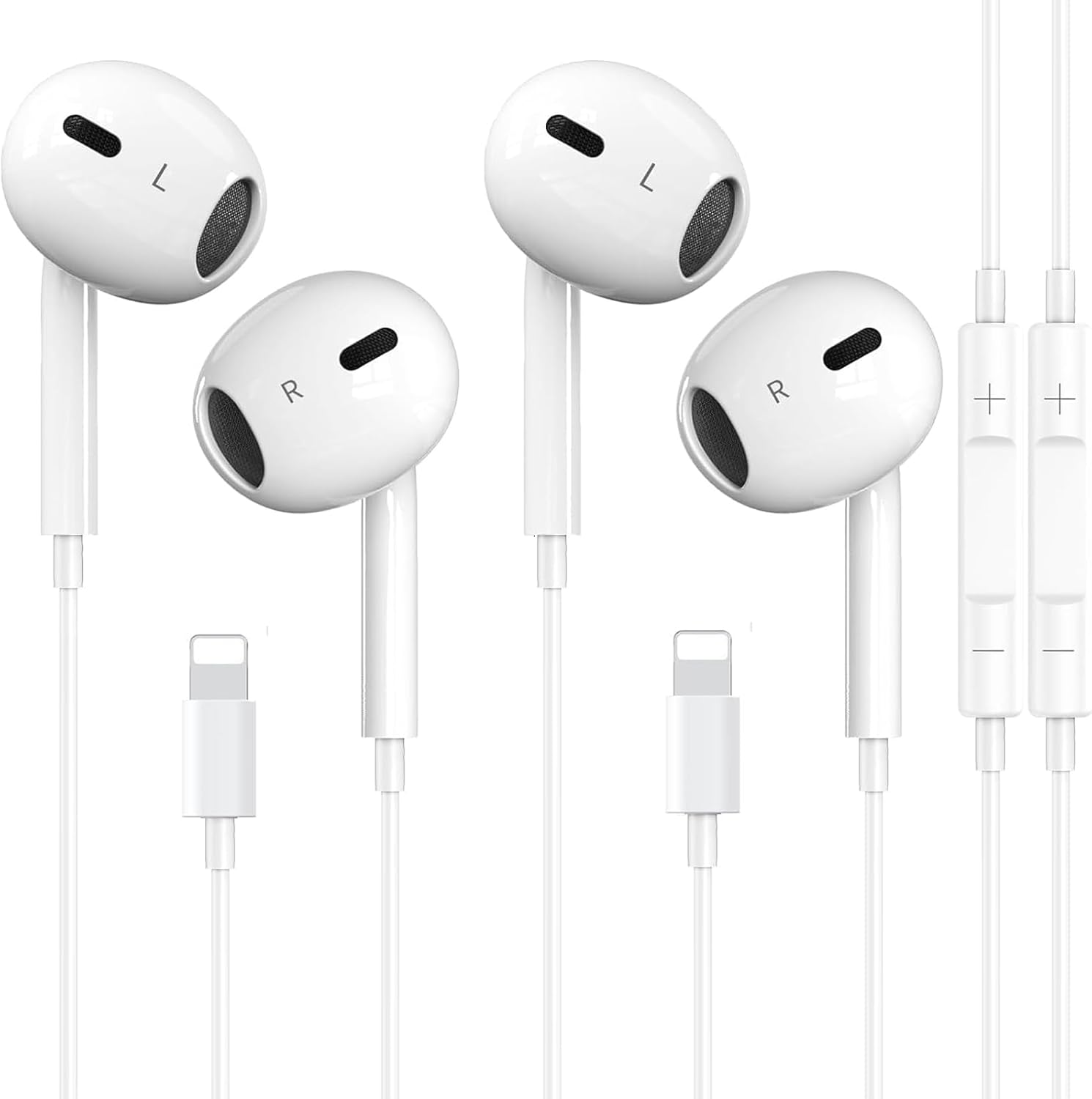 2 Pack-For Iphone Headphones Wired Earbuds/Earphones Built-In Microphone & Volum