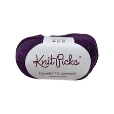 Knit Picks Capretta Superwash Loganberry Heather Purple Dye Lot 207281 Wool 