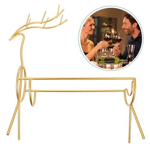 Portabottiglie A Forma Di Bicicletta Wakects - In Metallo Nero, Decorativo Per Vino E Champagne, Per Tavolo E Credenza