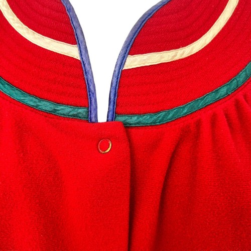 Vintage Womens House Coat Size L Red Fleece Robe Gown Quiet Moments - Picture 9 of 12