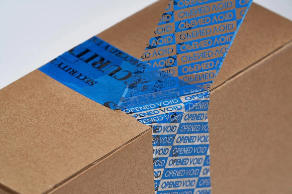 Tamper Evident Security Tape 2" (50mm) X 55 Yards, 3.2 Mil, Blue Tape, 1 Roll - Image 4 of 4