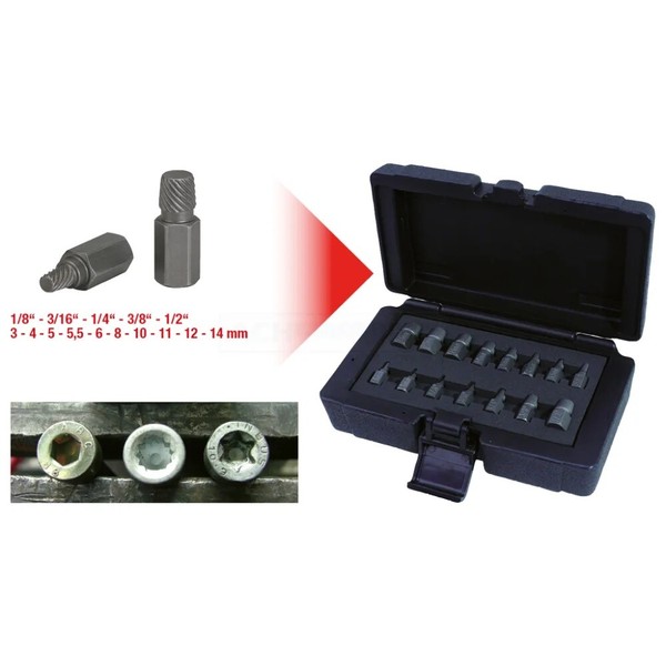 KS Tools Spiral-Schrauben- Und Bolzenausdreher-Satz, 15-Tlg.-image