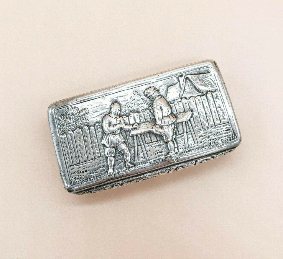 Caja de tabaco de plata esterlina georgiana inglesa de 1834 d., por Edward Smith, Birmingham Foto 3 de 4