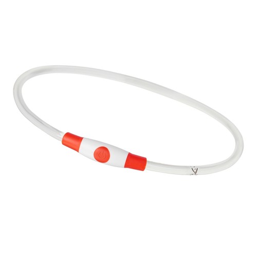 Rouge USB Rechargeable Clignotant LED Chien Col Animal Nuit Sécurité Ajustable - Picture 2 of 12