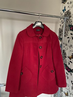 red wool coat peter pan collar