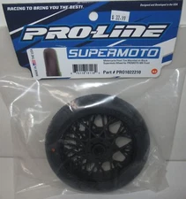 Proline Supermoto Front Tire Mounted on Black Wheels for Promoto-MX #PRO1022210