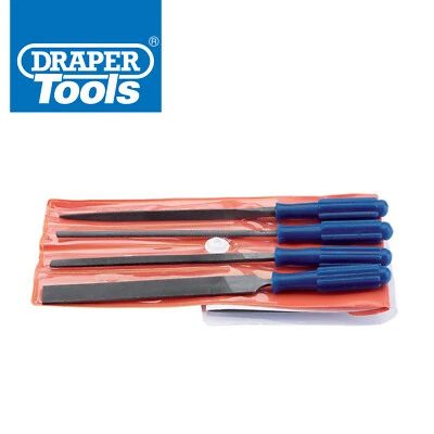 Draper 14184 - 4 Piece Warding Hand Metal File Tool Set For Metalworking 100mm