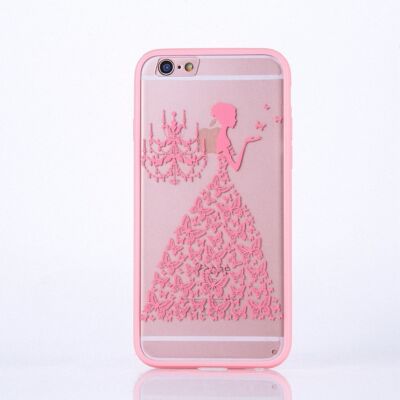 Apple iPhone 7 Handy Hülle Mandala Case Motiv Cover Schmetterling Frau Rosa Neu