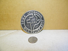 VINTAGE 1991 12TH ANNUAL IOWA MCC RELIEF SALE BELT BUCKLE