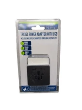 PROTEGE Travel Power Adaptor With USB Inc Multiple AC Adapters - BRAND NEW 