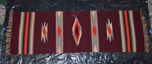 Vintage Handgewebter Teppich 57 x 19 cm