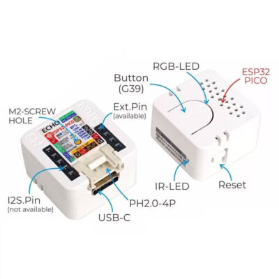 M5Stack ATOM Echo Programmable Smart Speaker RGB LED Display Built-in ESP32